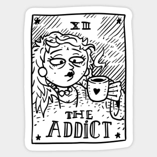 coffee tarot card. the addict. Sticker